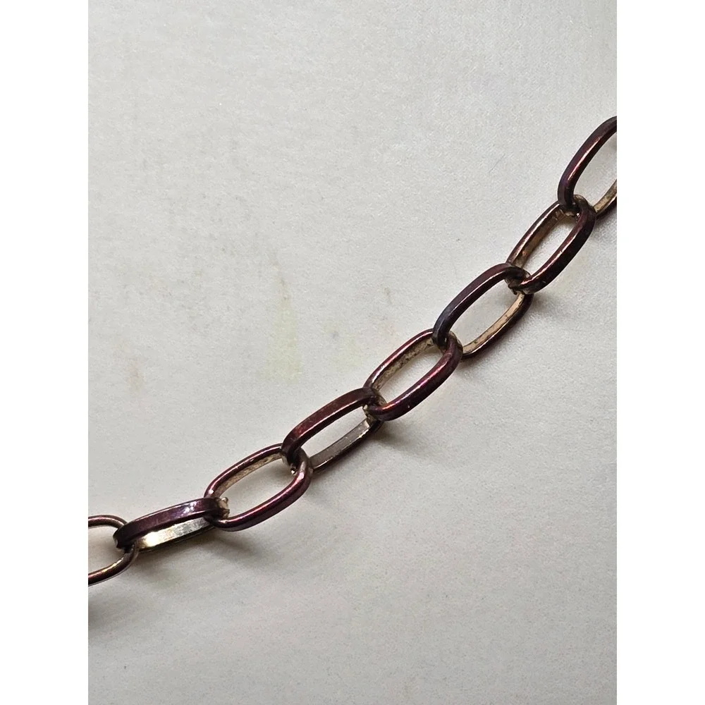 Vintage Estate Amber Crystal Double Strand Necklace Gold Tone Tarnished Patina